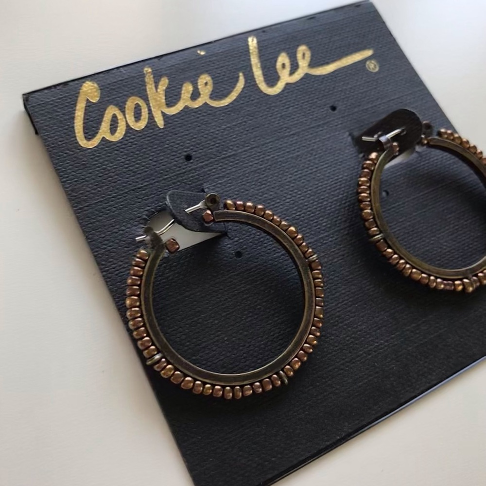 NWT Cookie Lee | Seed Bead Hoop Earrings - Picture 5 of 7